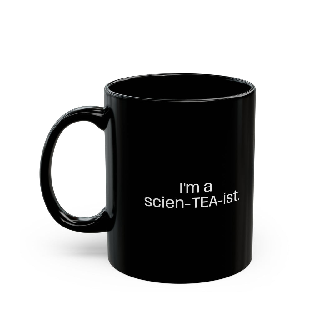 Science of Tea Black Mug | 11 oz Ceramic Tea & Coffee Cup
