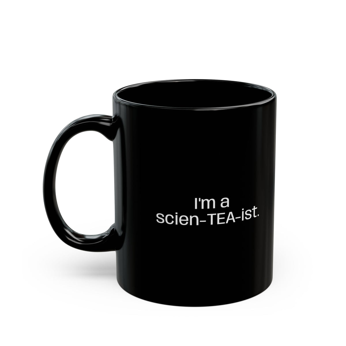 Science of Tea Black Mug | 11 oz Ceramic Tea & Coffee Cup