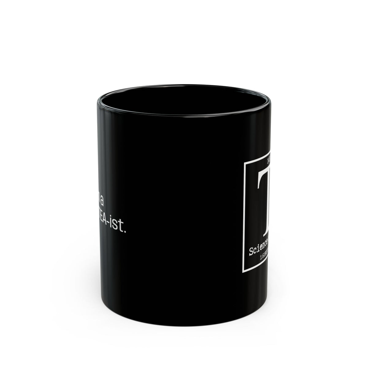 Science of Tea Black Mug | 11 oz Ceramic Tea & Coffee Cup