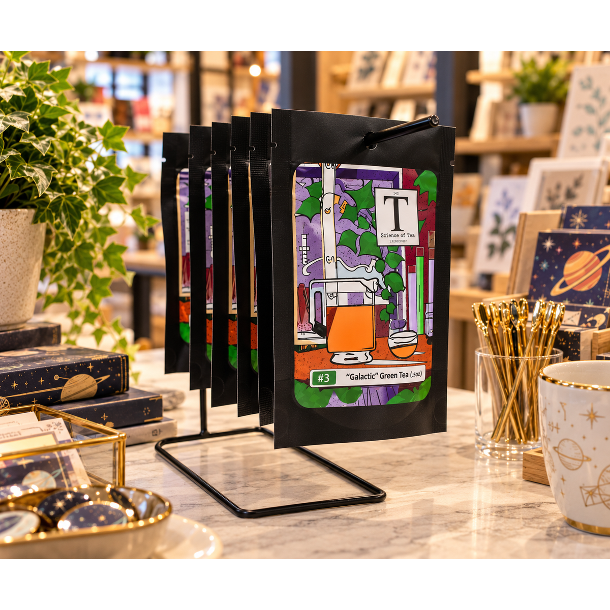 Tea Sachets of Black Tea, Mint Tea, Green Tea Packs of 5